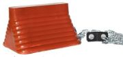 Picture of WHEEL CHOCK 6" X 8" X 9" MOLDED ORANGE W/10' CHAIN ATTACHED