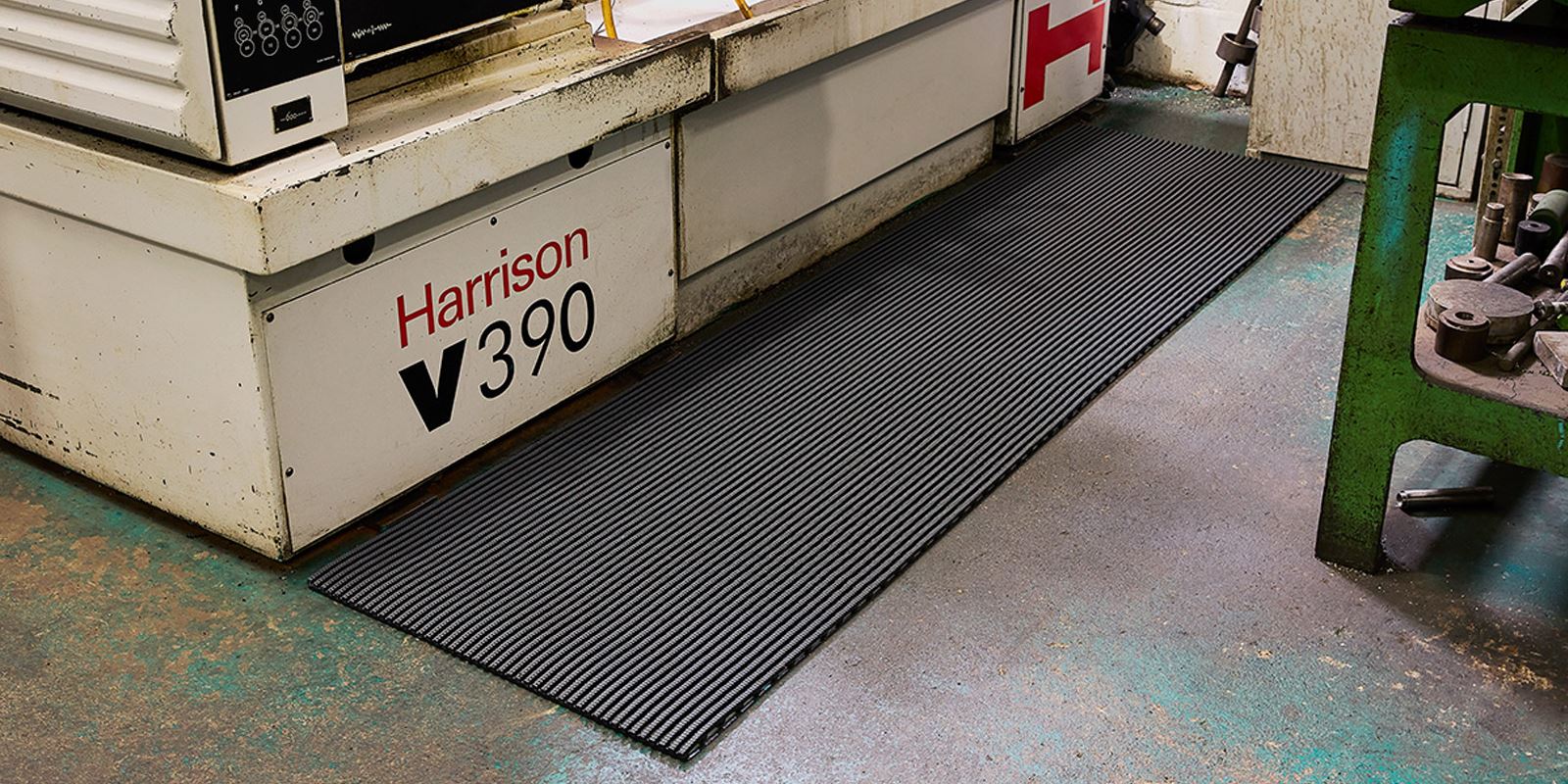 Greatmats Vynagrip Heavy Duty Industrial Mat | Black | Slip Resistant, Anti Fatigue PVC | 2x33 ft Roll | 106 lbs | Pattern: Open Grid | Oil Resistant