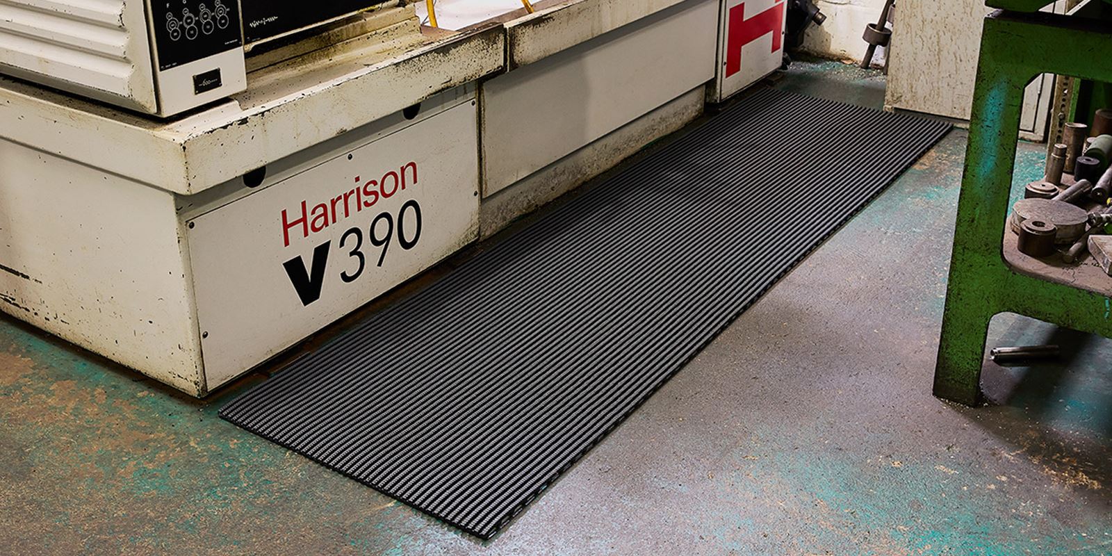 Greatmats Vynagrip Heavy Duty Industrial Mat | Black | Slip Resistant, Anti Fatigue PVC | 4x33 ft Roll | 210 lbs | Pattern: Open Grid | Oil Resistant