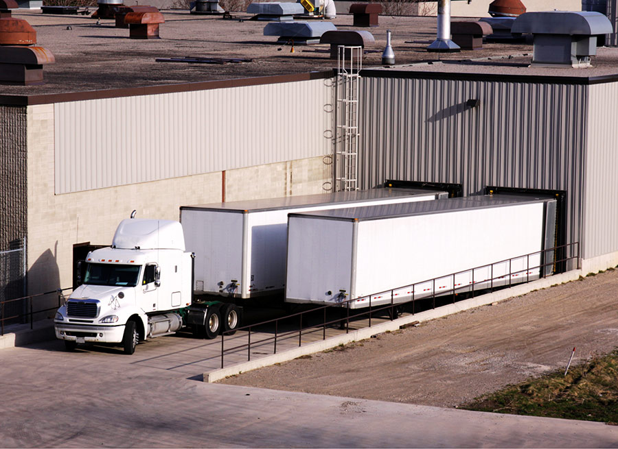 Loading docks and trucks